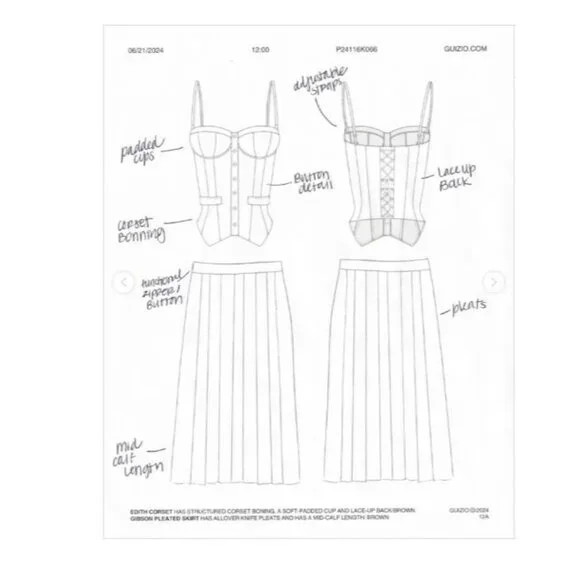 GUIZIO Edith Corset in Cafe Medium New Womens Sleeveless Tank Top